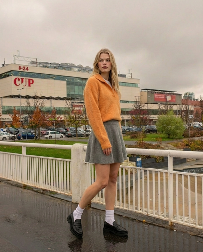 Sijonas „Cashmere“, pilkos spalvos