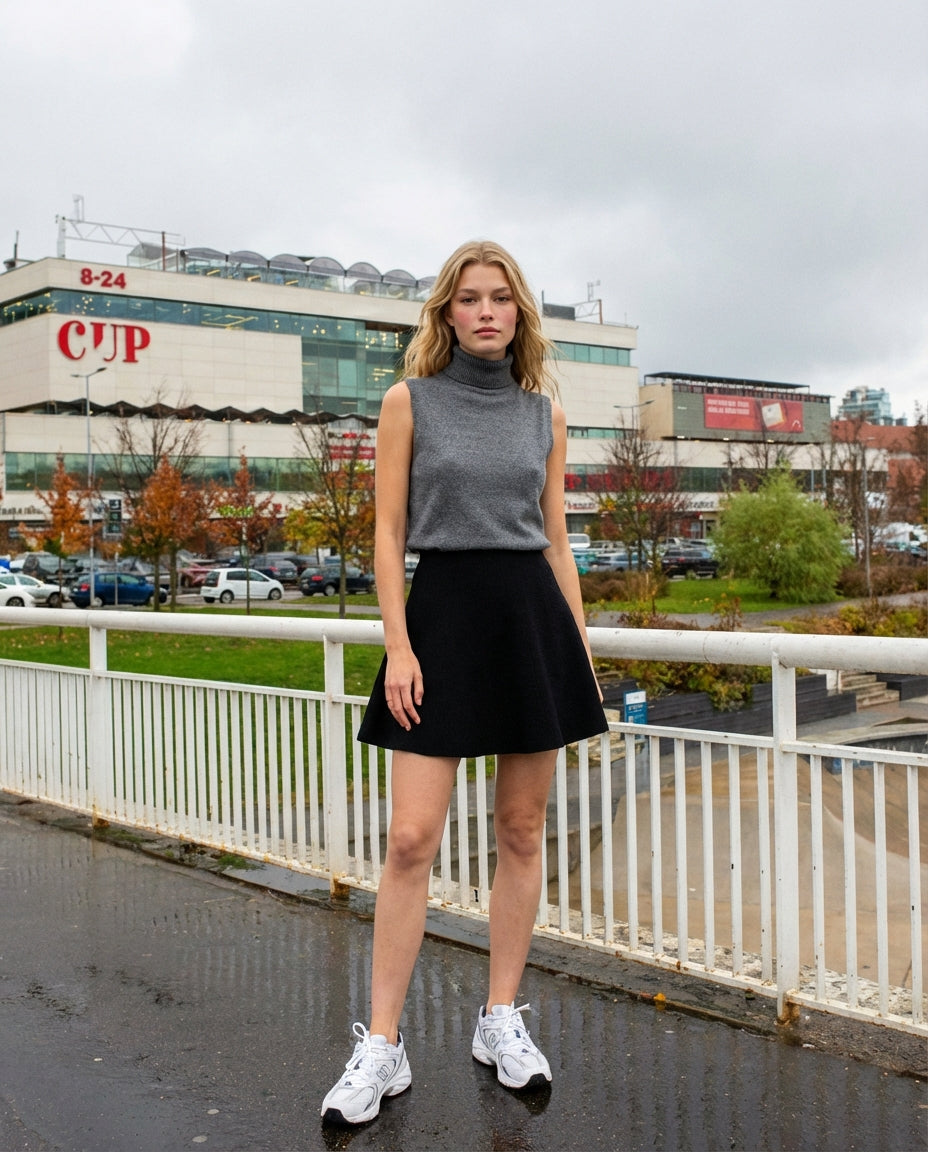 Sijonas „Cashmere“, juodos spalvos