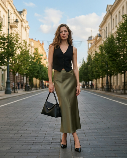 Skirt "Silk green"