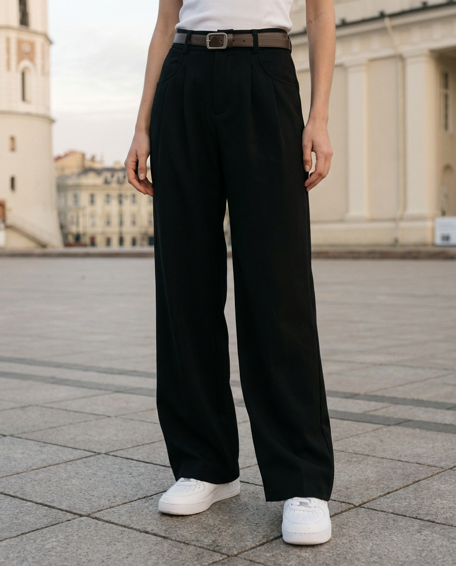 Kelnės «Black» su diržu