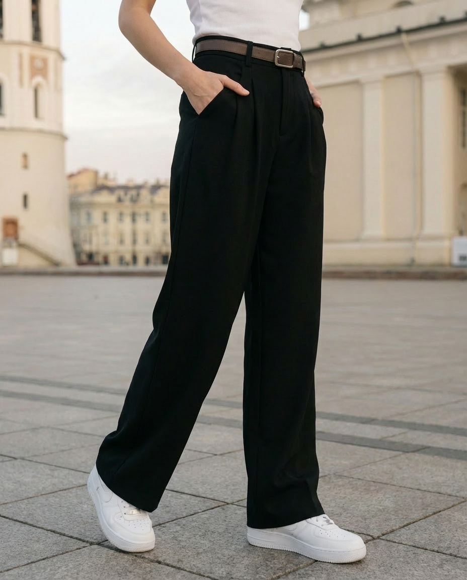 Kelnės «Black» su diržu