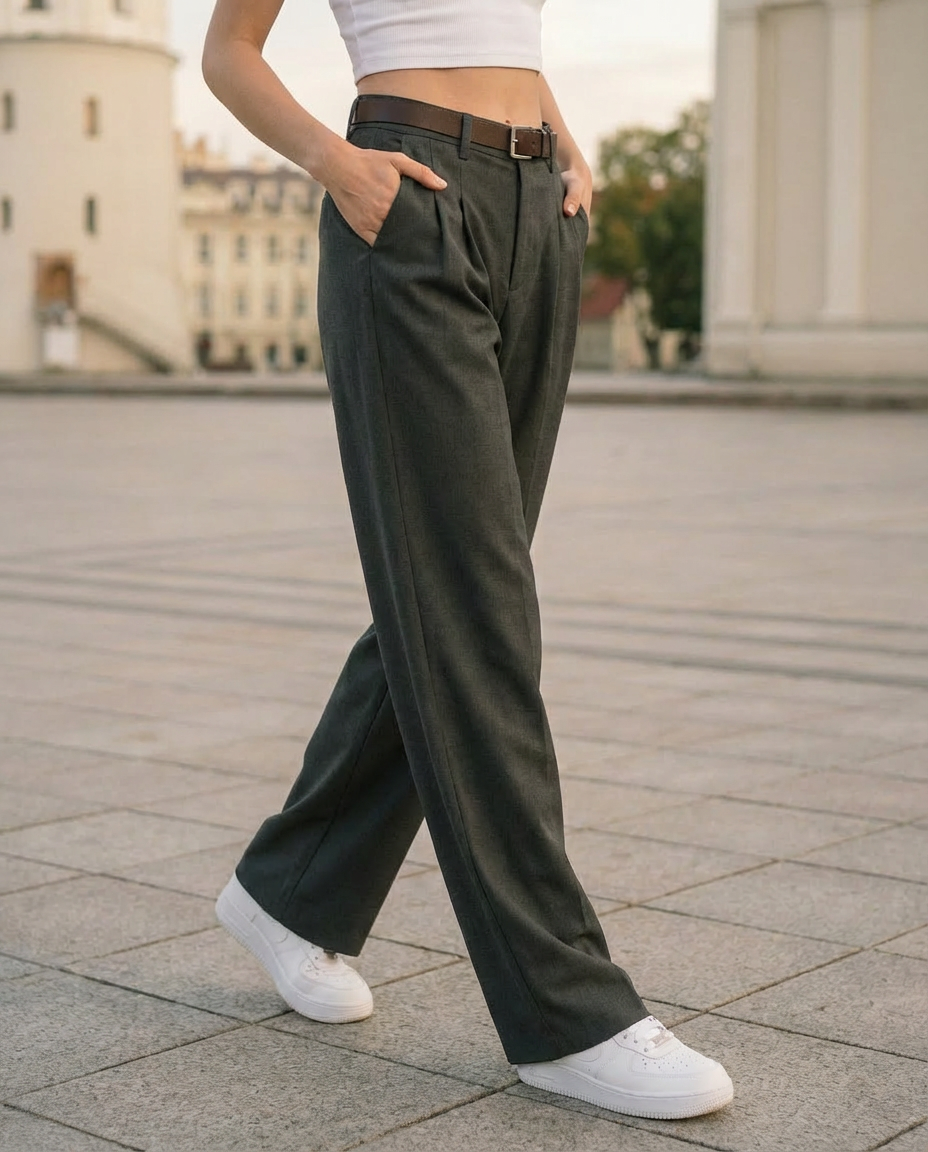 Kelnės «Dark gray» su diržu