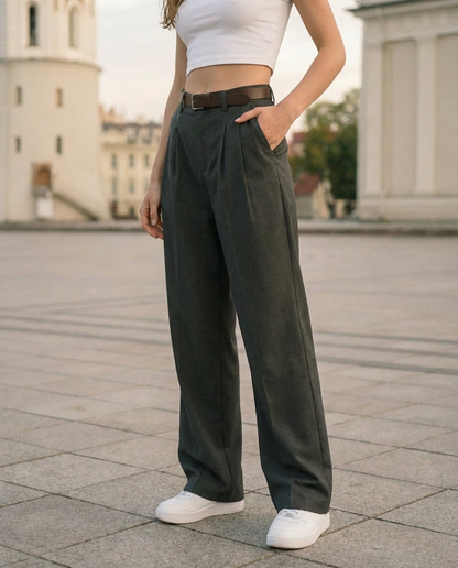 Kelnės «Dark gray» su diržu