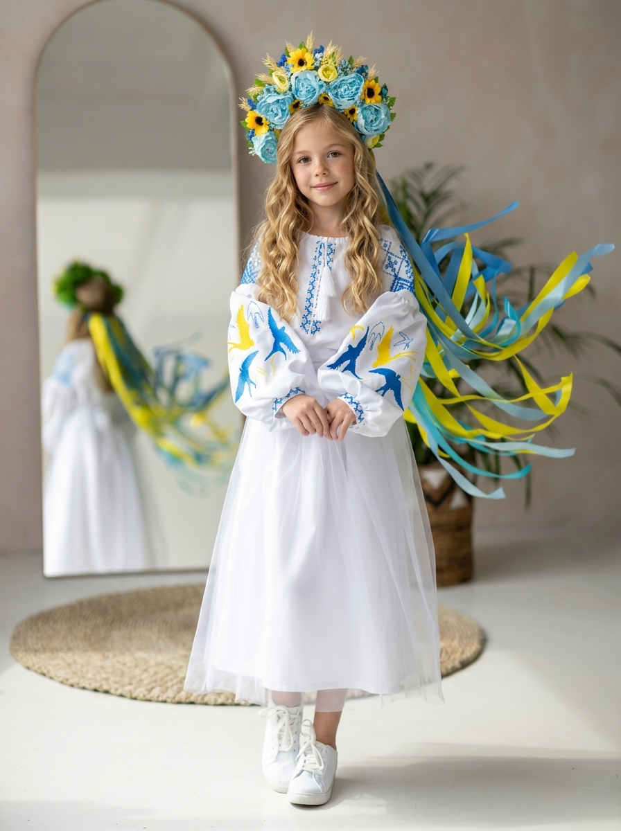 Embroidered dress for a girl “Lastivka”
