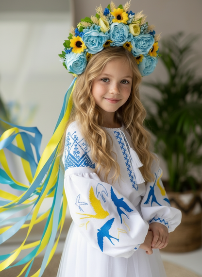 Embroidered dress for a girl “Lastivka”