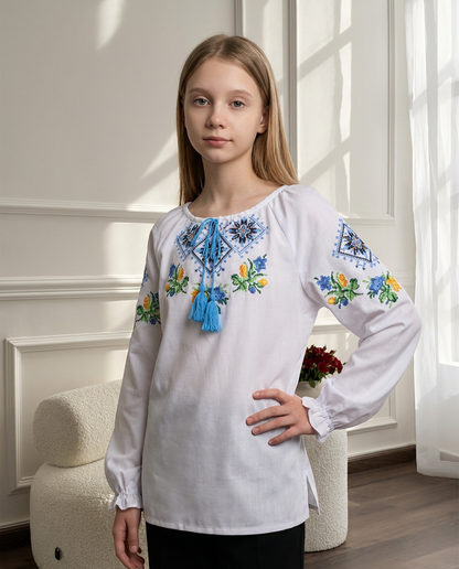 Vyshyvanka "Heritage Bloom" – marškiniai su ornamento siuvinėjimu