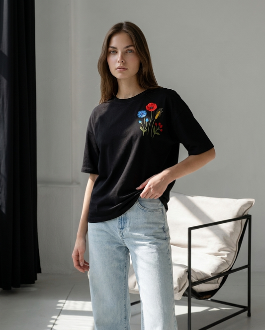 Футболка «Квітуче поле» oversize