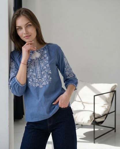 Vyshyvanka "Sokalska" blue