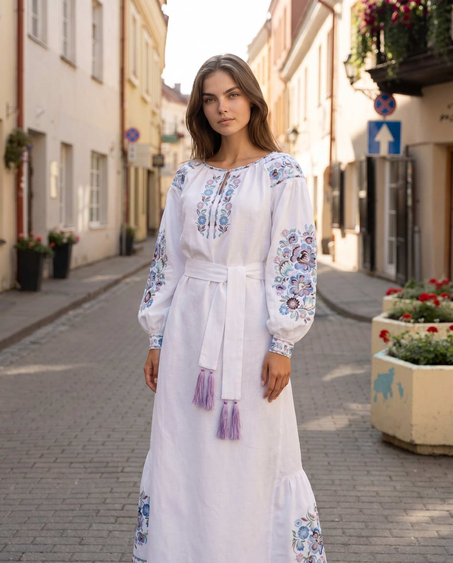 Vyšyvanka suknelė  "Vesnyana" balta