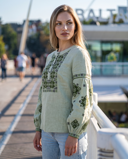 Вишиванка  "Verbena" зелена