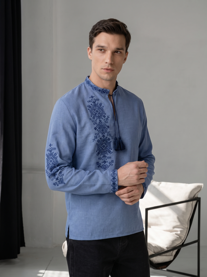Vyshyvanka "Talisman" dark blue