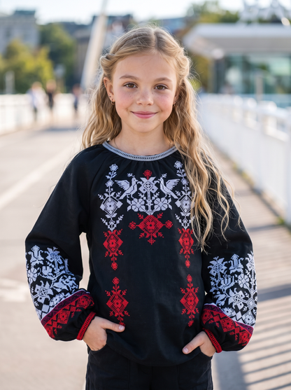 Vyšyvanka "Dyvoptakh" juoda