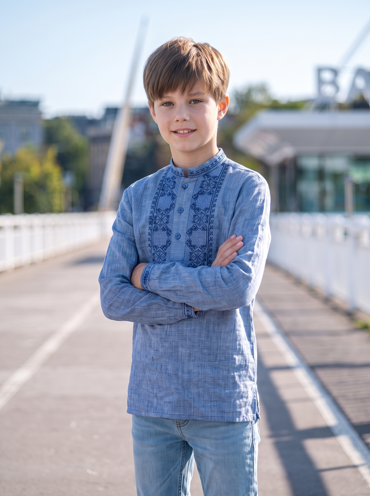 Vyšyvanka "Pavlo" mėlyna