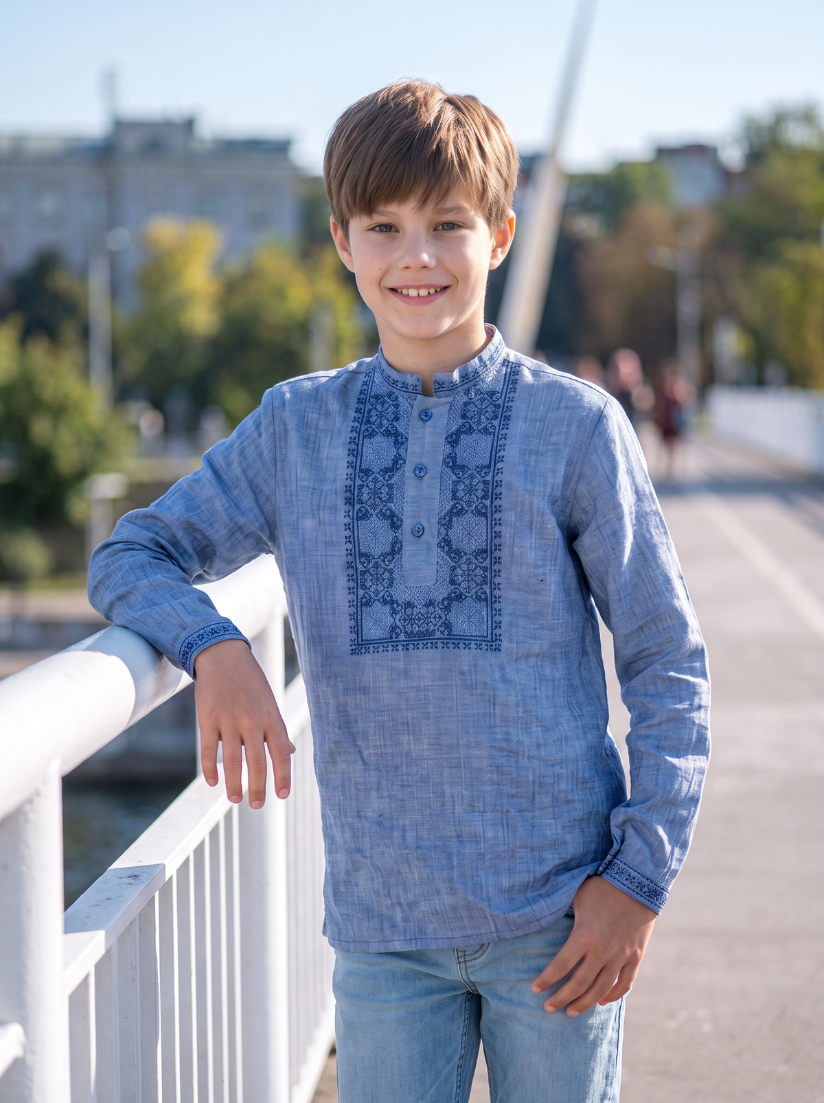 Vyšyvanka "Pavlo" mėlyna