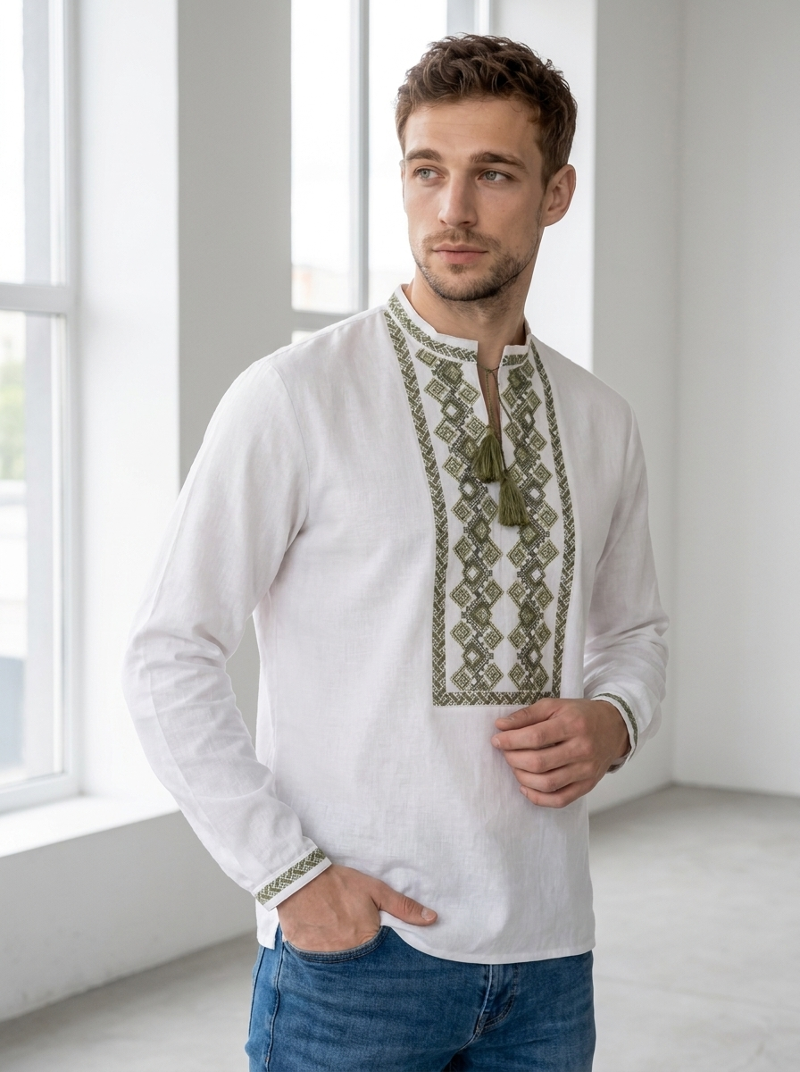 Vyshyvanka “Kosmach” green