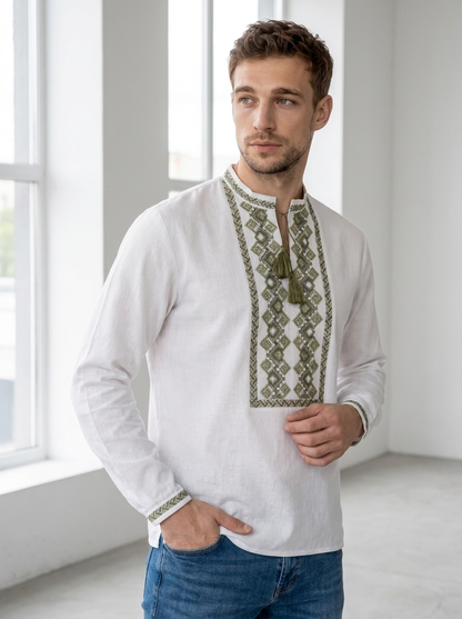 Vyshyvanka “Kosmach” green