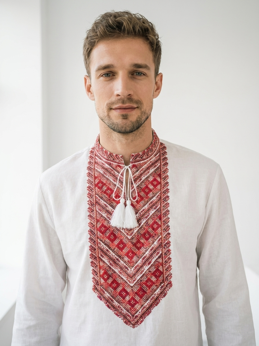Wyschywanka „Mykola“ rot
