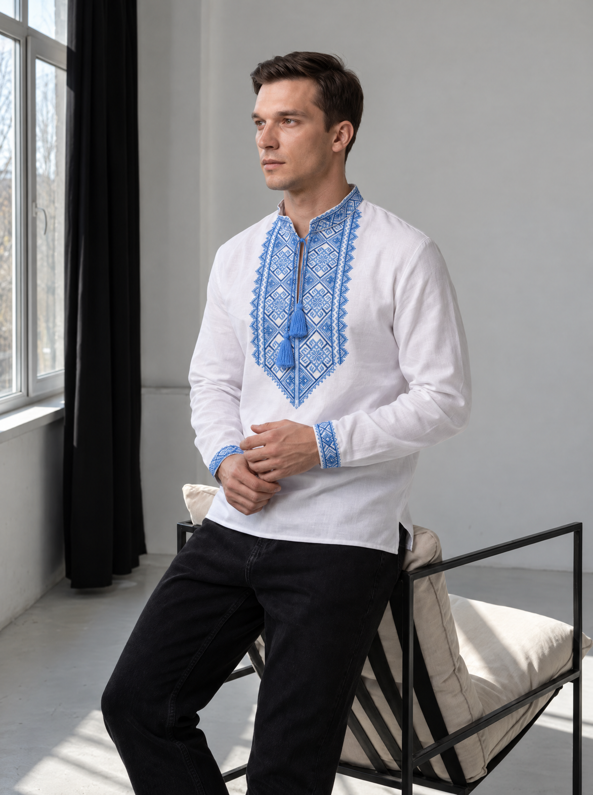 Wyschywanka „Warden“ blau