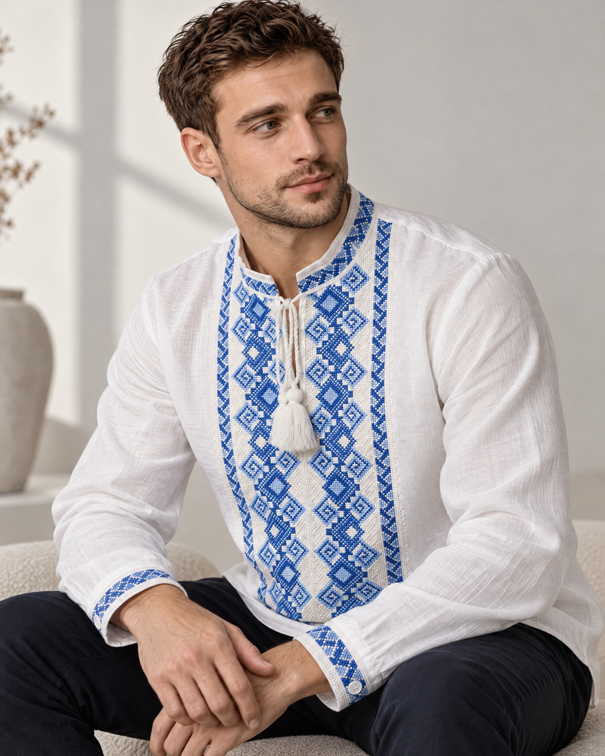 Vyshyvanka “Kosmach” blue