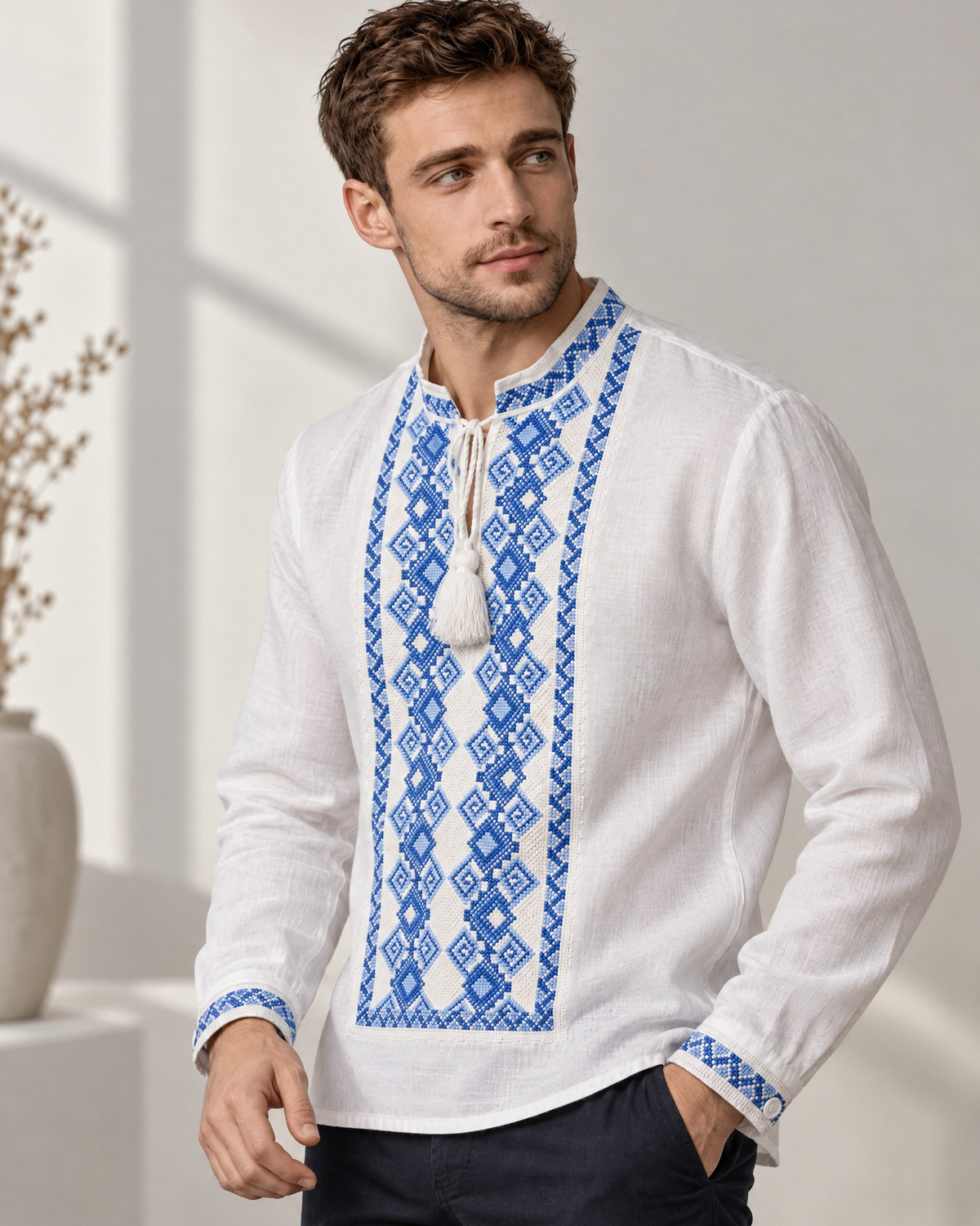 Vyshyvanka “Kosmach” blue