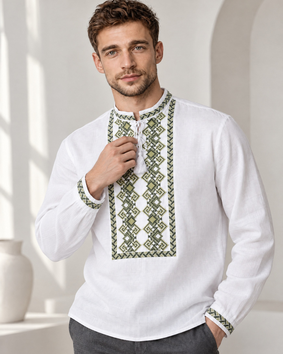 Vyshyvanka “Kosmach” green