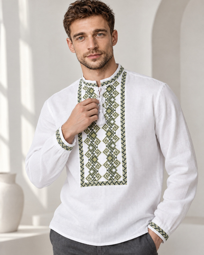 Vyshyvanka “Kosmach” green