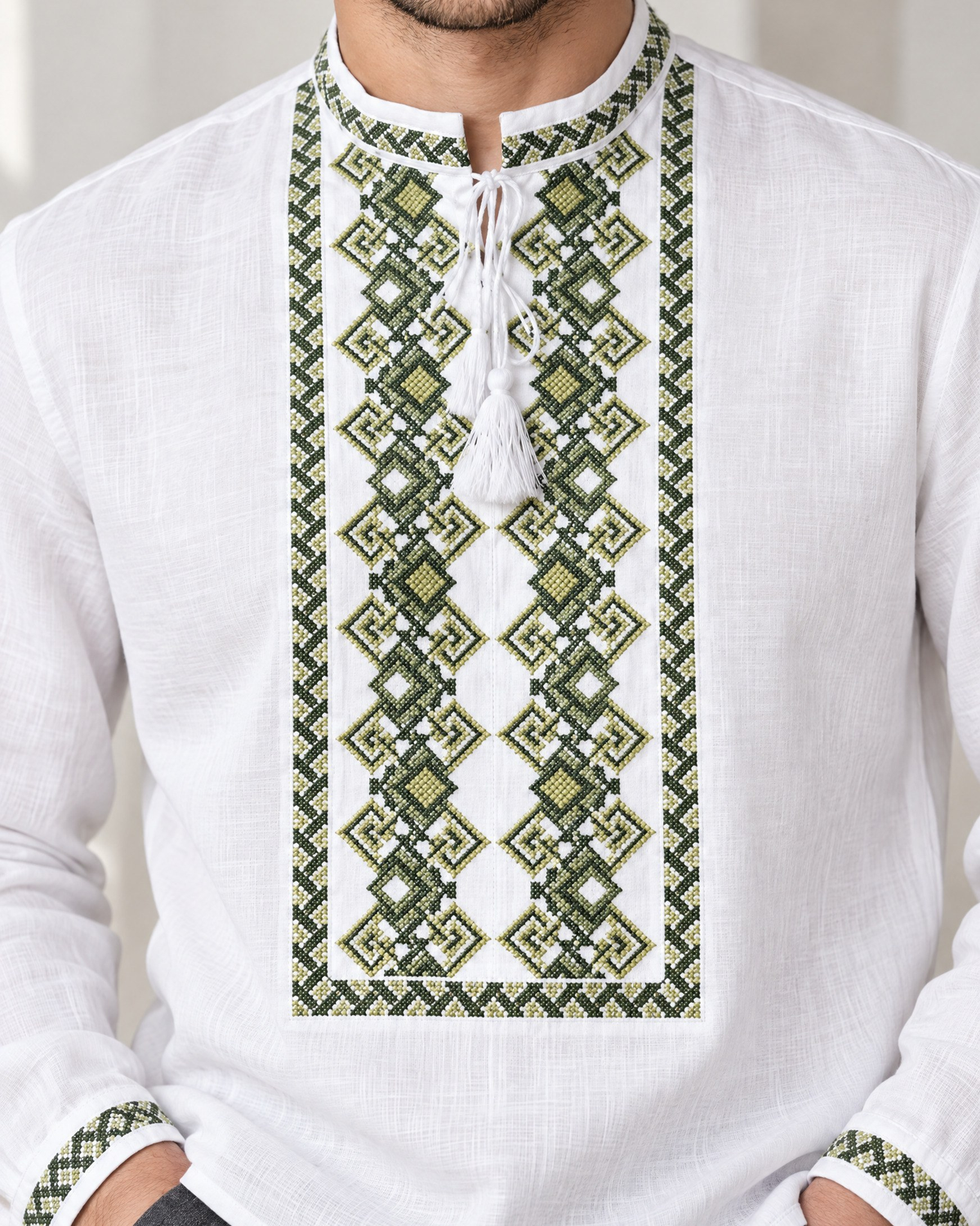 Vyshyvanka “Kosmach” green