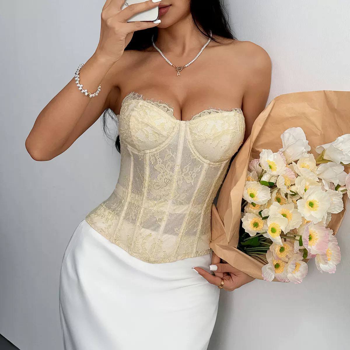 Corset "Serene" light yellow