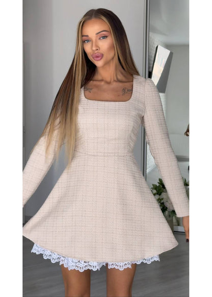 Dress "Lady Tweed" soft beige
