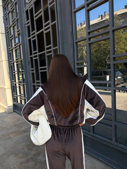 Sport-suit "Freay" chocolate & white
