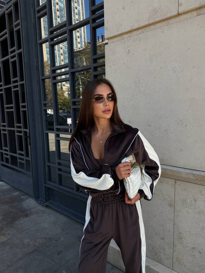 Sport-suit "Freay" chocolate & white
