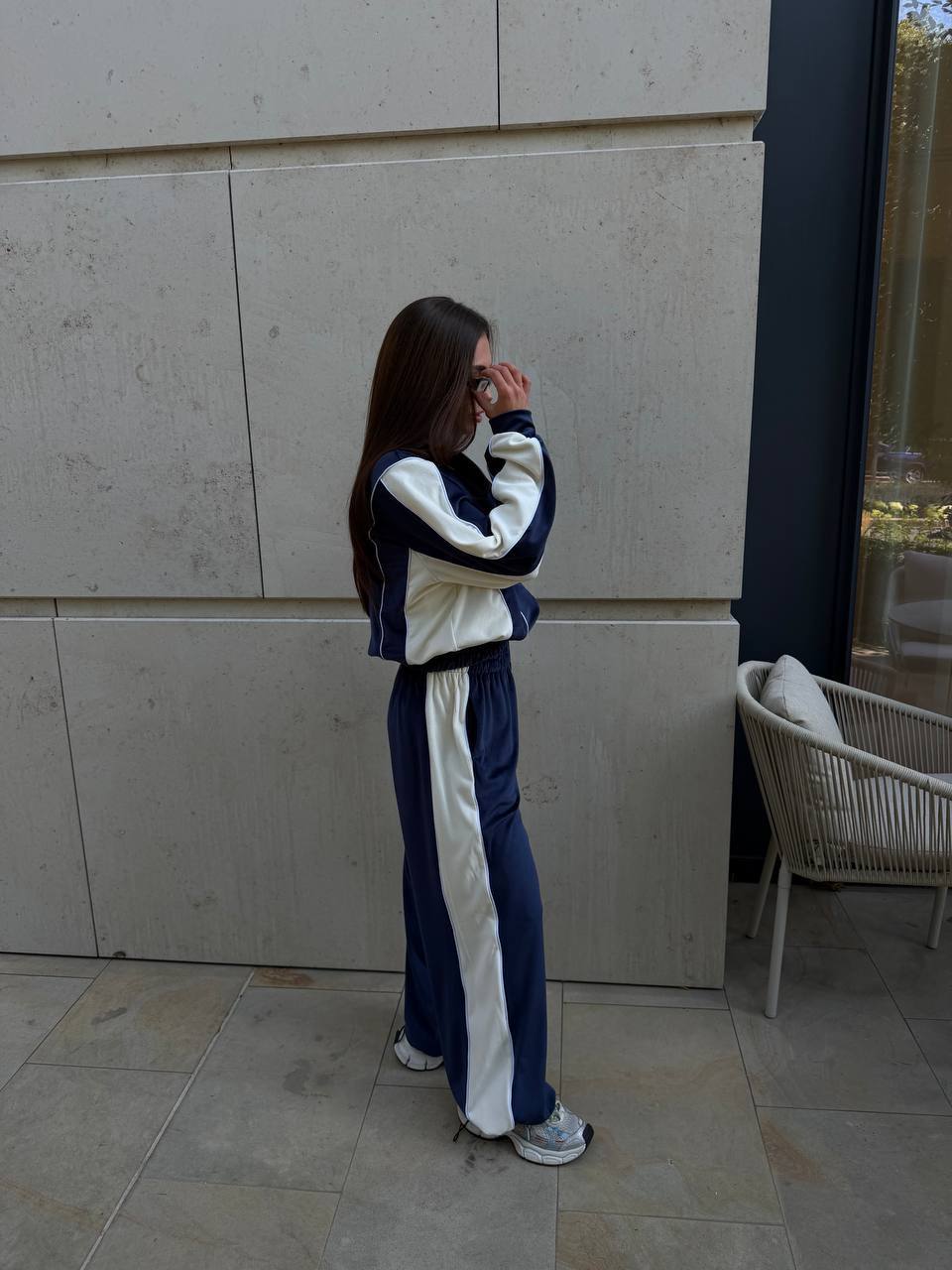 Sport-suit "Freay" navy & white