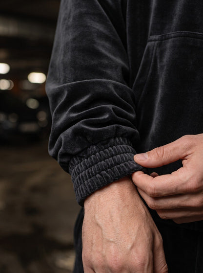 Sport Suit "Gerb Velour" Gray Men – sportinis kostiumas pilkas veliūrinis su herbo siuvinėjimu vyrams, photo 4