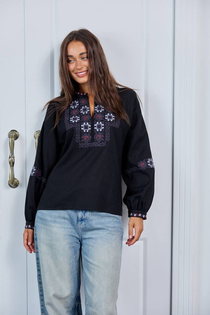 Vyshyvanka "Maya" black
