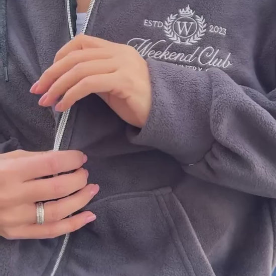 Graphite fleece tracksuit with embroidery - video