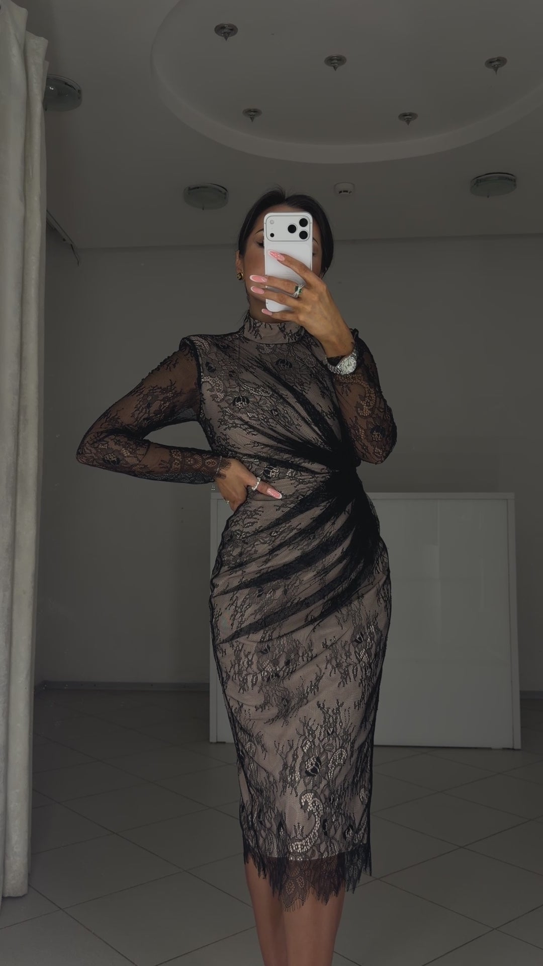 Agata milky lace maxi dress - video