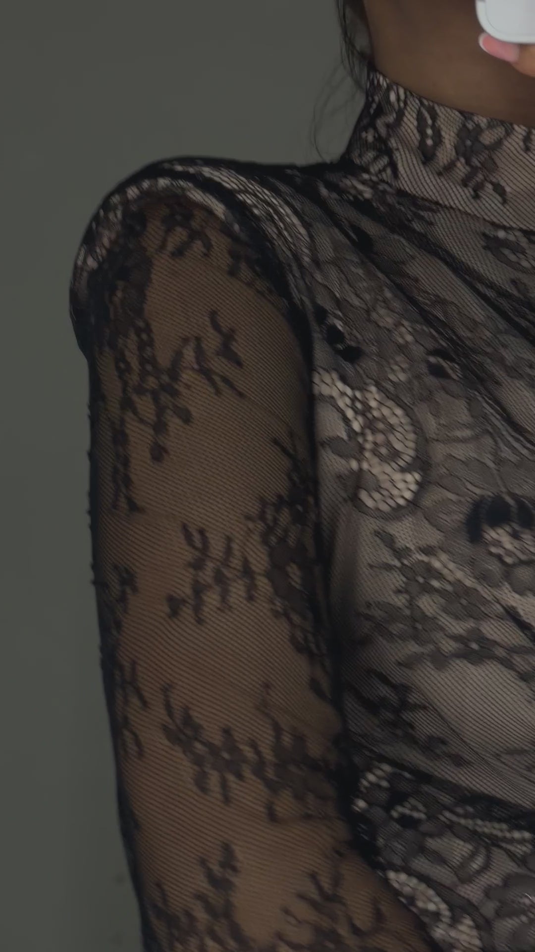 Carla black lace midi dress - video